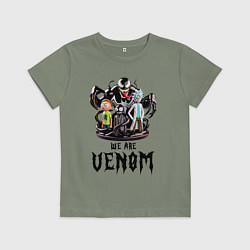 Футболка хлопковая детская Morty and Rick - we are Venom meme, цвет: авокадо