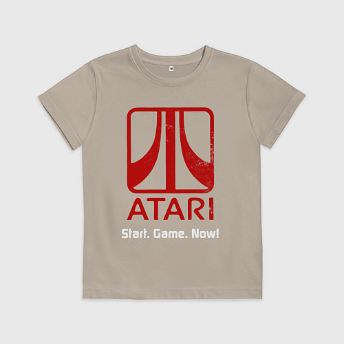 Детская футболка Atari logo - start game now / Миндальный – фото 1