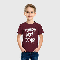 Футболка хлопковая детская Punk not dead, цвет: меланж-бордовый — фото 2