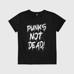 Футболка хлопковая детская Punk not dead, цвет: черный