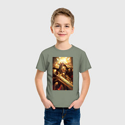 Футболка хлопковая детская Император человечества - Вархаммер 40000, цвет: авокадо — фото 2
