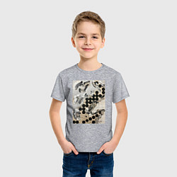 Футболка хлопковая детская Графическая абстракция, цвет: меланж — фото 2