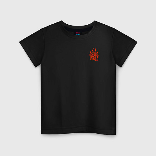 Детская футболка Оберег волчья лапа / Черный – фото 1