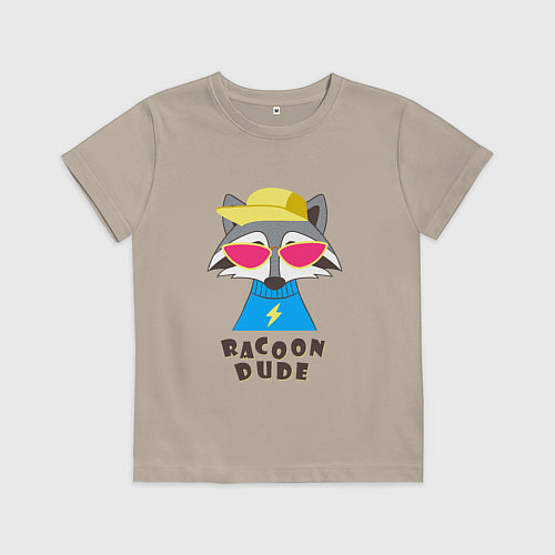 Детская футболка Чува енот / Миндальный – фото 1