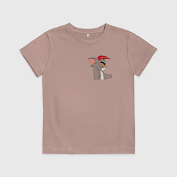 Футболка хлопковая детская Том демон кот, цвет: пыльно-розовый