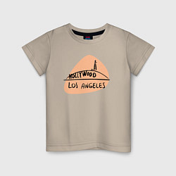 Футболка хлопковая детская Hollywood Los Angeles, цвет: миндальный