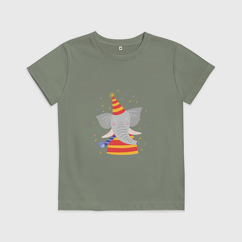 Детская футболка Праздничный слон / Авокадо – фото 1