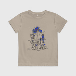 Футболка хлопковая детская R2-D2, цвет: миндальный