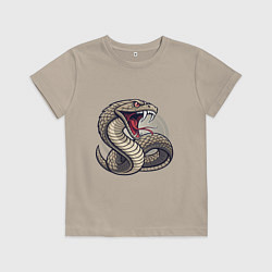 Футболка хлопковая детская Змеиная сущность, цвет: миндальный