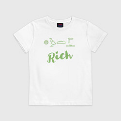 Футболка хлопковая детская Богатый, цвет: белый
