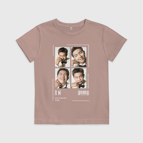 Детская футболка Namjoon bts 4cut / Пыльно-розовый – фото 1