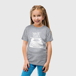 Футболка хлопковая детская Напиши историю, цвет: меланж — фото 2