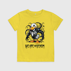 Футболка хлопковая детская Venom-Duck - meme, цвет: желтый