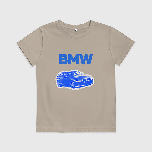 Детская футболка Blue bmw / Миндальный – фото 1