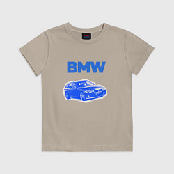 Футболка хлопковая детская Blue bmw, цвет: миндальный