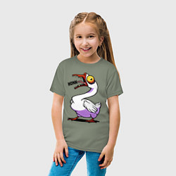 Футболка хлопковая детская Гусь - кряк, цвет: авокадо — фото 2