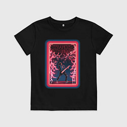 Футболка хлопковая детская Stranger Things - Eddie Munson, цвет: черный