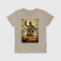 Футболка хлопковая детская Indiana Jones and the dial of destiny, цвет: миндальный