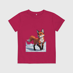 Футболка хлопковая детская Лисица-сестрица, цвет: маджента