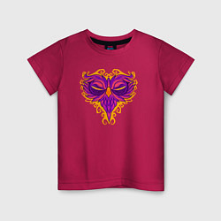 Футболка хлопковая детская Violet owl, цвет: маджента