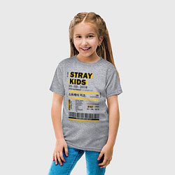 Футболка хлопковая детская Stray kids ticket, цвет: меланж — фото 2