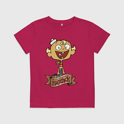 Футболка хлопковая детская Флэпджек - матрос, цвет: маджента