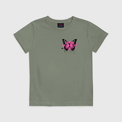 Футболка хлопковая детская Butterfly graffiti, цвет: авокадо
