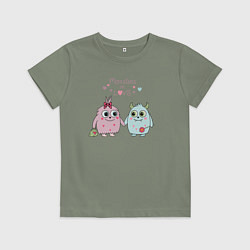 Футболка хлопковая детская Свидание монстриков, цвет: авокадо