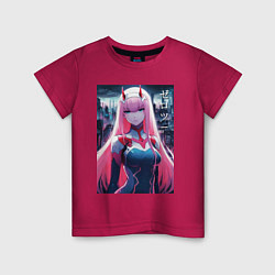 Футболка хлопковая детская Darling in the Franxx - zero two - ai art, цвет: маджента