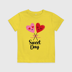 Футболка хлопковая детская Сладкий день, цвет: желтый