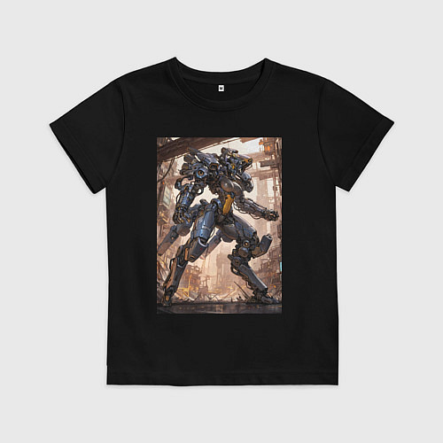 Детская футболка Пилот с огромным мехом / Черный – фото 1