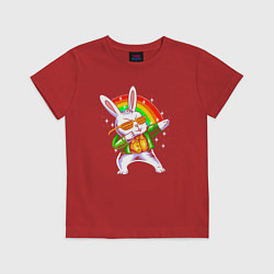 Футболка хлопковая детская Rainbow rabbit, цвет: красный