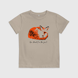 Футболка хлопковая детская Это лиса, цвет: миндальный