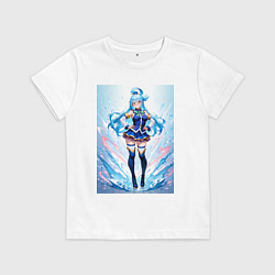 Футболка хлопковая детская Богиня Аква Коносуба, цвет: белый