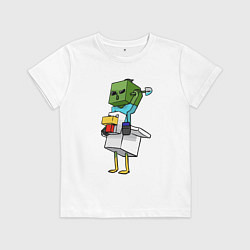 Футболка хлопковая детская Chicken Jockey, цвет: белый