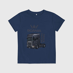 Футболка хлопковая детская Скания truck driver, цвет: тёмно-синий