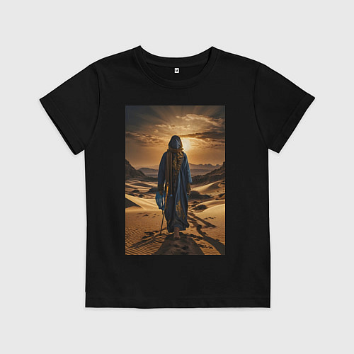 Детская футболка Человек в пустыне / Черный – фото 1