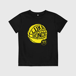 Футболка хлопковая детская Luka Doncic ball, цвет: черный