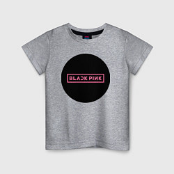 Футболка хлопковая детская Blackpink logotype - group of South Korea, цвет: меланж