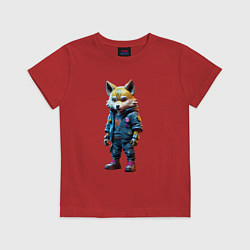 Детская футболка Уличный лисёнок - нейроарт