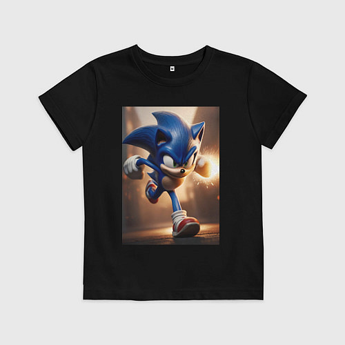 Детская футболка Бегущий Соник / Черный – фото 1