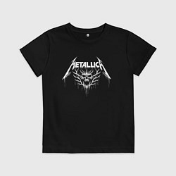 Футболка хлопковая детская Metallica - crazy skull, цвет: черный