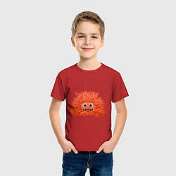 Футболка хлопковая детская Fluffy monster orange, цвет: красный — фото 2