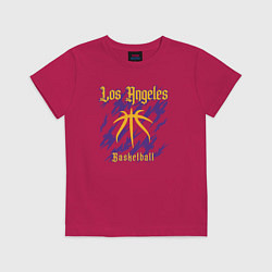 Футболка хлопковая детская Basketball Lakers, цвет: маджента