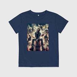 Футболка хлопковая детская Rolling Stones - Mick Jagger, цвет: тёмно-синий