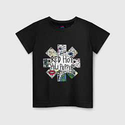 Футболка хлопковая детская RHCP - logo with songs, цвет: черный