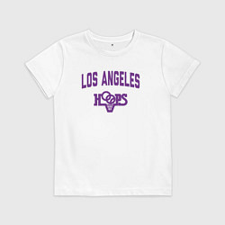 Футболка хлопковая детская Los Angeles hoops, цвет: белый