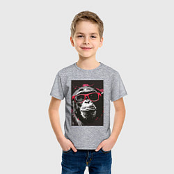 Футболка хлопковая детская Мартышка в очках, цвет: меланж — фото 2