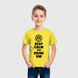 Футболка хлопковая детская Keep Calm & Drive VW, цвет: желтый — фото 2