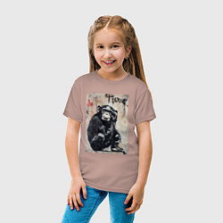 Футболка хлопковая детская Style monkey, цвет: пыльно-розовый — фото 2